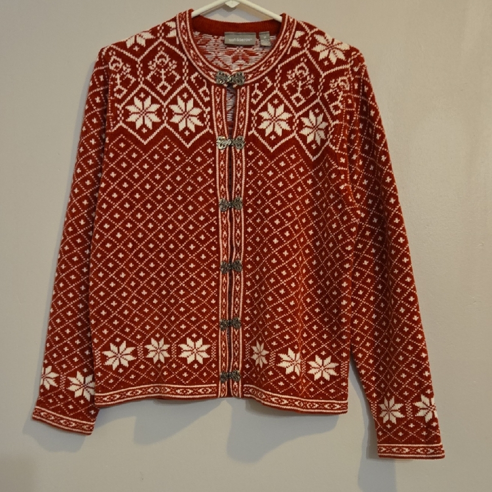 Croft And Barrow Winter Christmas Snowflake Sweater Size Medium - Picture 1 of 6